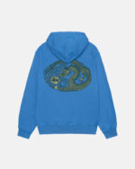 MOSAIC DRAGON HOODIE PIGMENT DYED BLUE