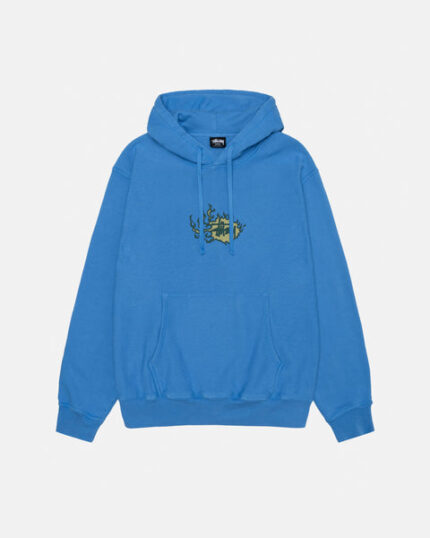 Stussy Mosaic Dragon Hoodie Pigment Dyed Blue