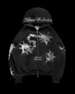 CLASH RHINESTONE ZIP HOODIE ONYX