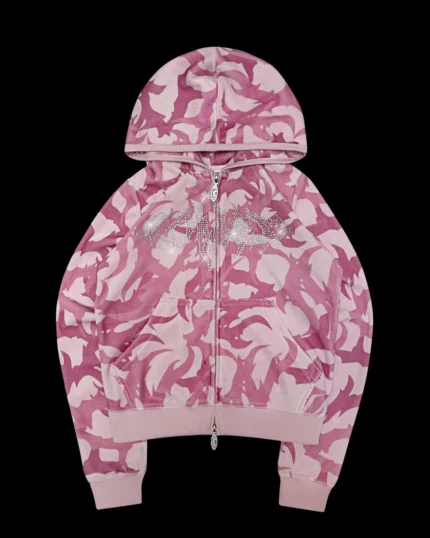 BLADE CAMO VELOUR ZIP HOODIE PINK